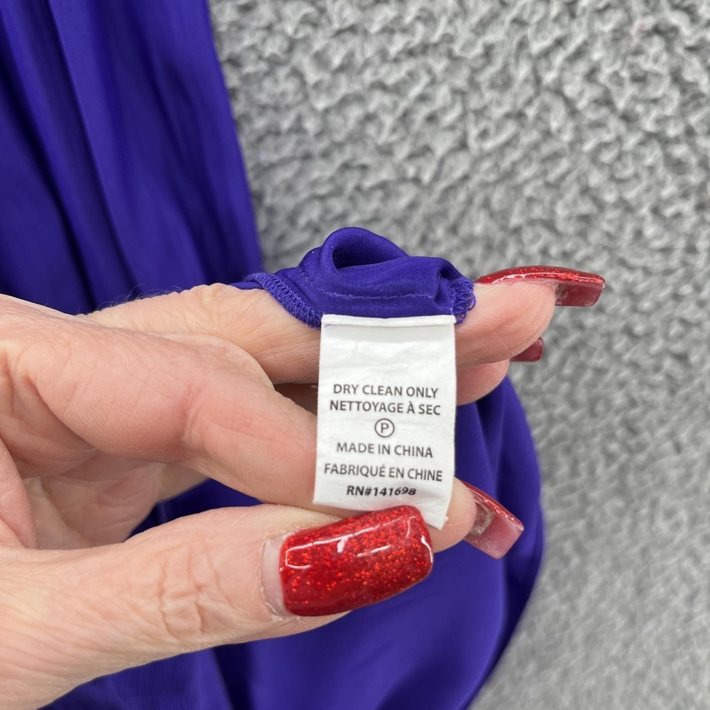 Ramy Brook Dress Womens Large Purple Pleated Halter Blouson Mini Party Cocktail - Picture 8 of 13